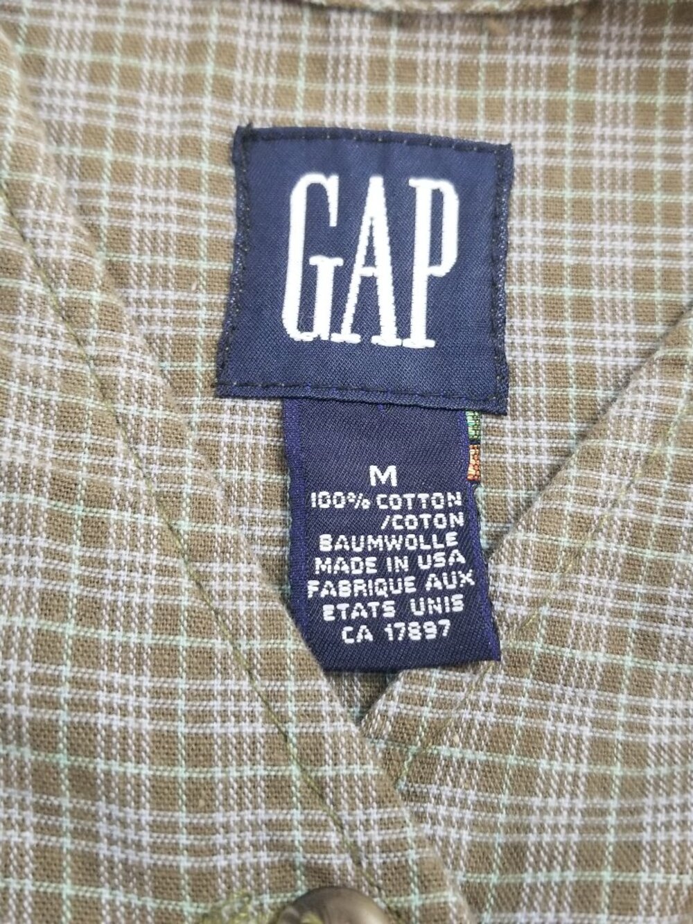 Vintage 90s GAP Button Up Jumper Maxi Dress Cottagecore Plaid - Picture 10 of 10